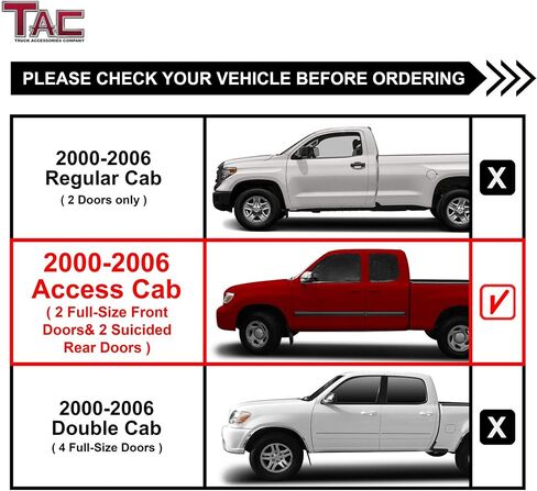 TAC Side Steps fit 2000-2006 Toyota Tundra Access Cab 3" Black Side Bars Nerf Bars Step Rails Running Boards Off Road Automotive Exterior Accessories (2 Pieces Running Boards) in Saudi Arabia
