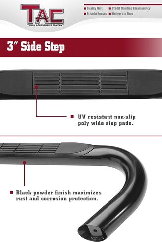TAC Side Steps fit 2000-2006 Toyota Tundra Access Cab 3" Black Side Bars Nerf Bars Step Rails Running Boards Off Road Automotive Exterior Accessories (2 Pieces Running Boards) in Saudi Arabia
