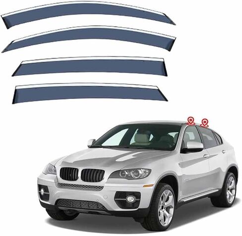 Car Windshield Rain Guards for BMW X6 MK1-E71 2008-2014, Front Rear Window Wind Deflectors Visors Waterproof Deflector Windows Exterior Accessories in Saudi Arabia