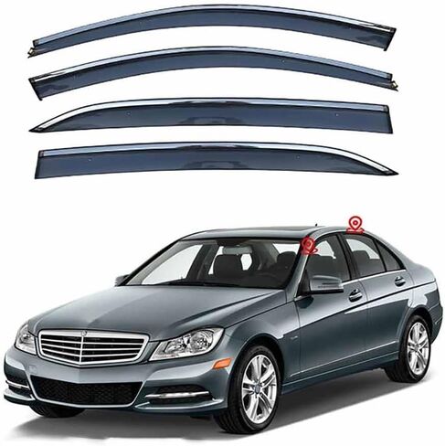 واقيات المطر للزجاج الأمامي للسيارة لسيارة Mercedes Benz E Class L MK4-W212 2010-2016، حاجبات الرياح للنافذة الأمامية والخلفية، حاجبات مقاومة للماء للنوافذ الخارجية in Saudi Arabia