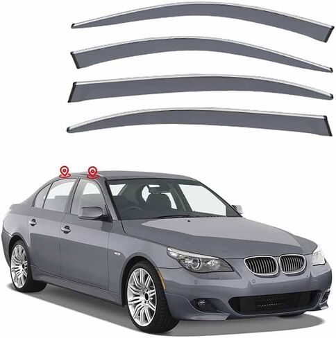 واقيات المطر للزجاج الأمامي للسيارة BMW 5 Series Li MK5-E60 2004-2010، حاجبات الرياح للنافذة الأمامية والخلفية، حاجبات مقاومة للماء للنوافذ الخارجية in Saudi Arabia