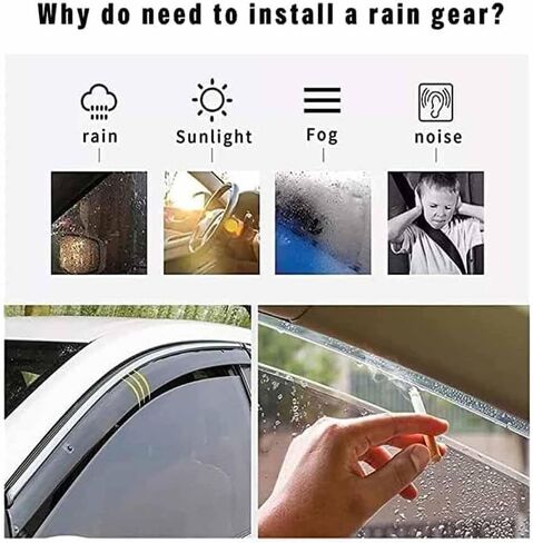 Car Windshield Rain Guards for BAOJUN 510 MK1-CN180S 2017-2024, Front Rear Window Wind Deflectors Visors Waterproof Deflector Windows Exterior Accessories in Kuwait