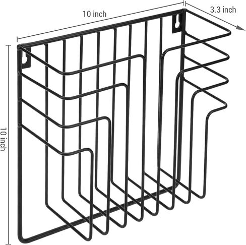 MyGift Modern Design Black Metal Wire Wall Mounted Magazine and File Folder Holder Organizer Rack in Saudi Arabia