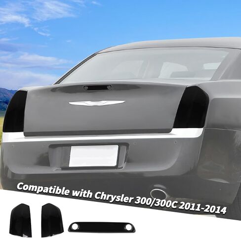 Jimen Compatible with Chrysler 300/300C 2011-2014, 3PCS Third Brake Light Cover & Tail Light Trim in Saudi Arabia