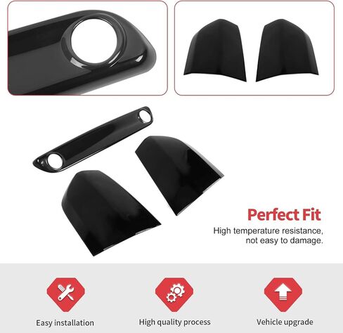 Jimen Compatible with Chrysler 300/300C 2011-2014, 3PCS Third Brake Light Cover & Tail Light Trim in Saudi Arabia