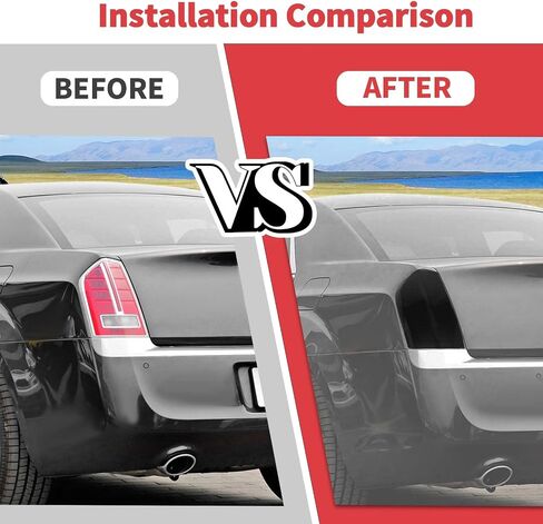 Jimen Compatible with Chrysler 300/300C 2011-2014, 3PCS Third Brake Light Cover & Tail Light Trim in Saudi Arabia