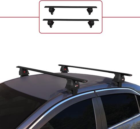Compatible with Toyota Corolla 11 (E180) 2013-2018 ACE-4 Car Roof Rack Cross Bar Black Aluminium 2 Bars in Saudi Arabia