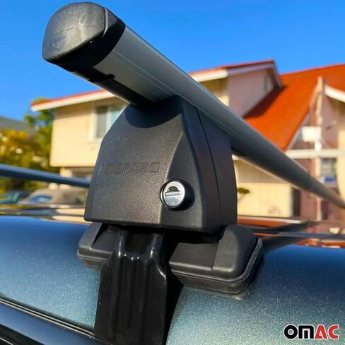 OMAC Roof Rack Cross Bars for Kia Forte 2014-2018 Lockable 110Lbs Steel Black 2Pcs fits Cargo Carriers Kayak Canoe Bike Snowboard in Saudi Arabia