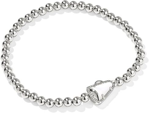Kendra Scott Cheer Stretch Bracelet, Rhodium-Plated Brass, Fashion Jewelry for Women, White Mother Of Pearl in Saudi Arabia
