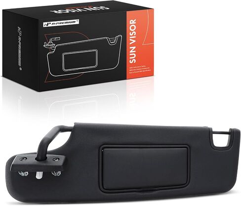 A-Premium Driver Left Side Sun Visor Compatible with Jeep Wrangler 2007-2018, Wrangler JK 2018 - with Vanity Mirror, Without Vanity Light, Black in Saudi Arabia
