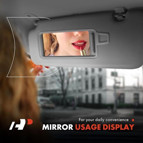 A-Premium Driver Left Side Sun Visor Compatible with Jeep Wrangler 2007-2018, Wrangler JK 2018 - with Vanity Mirror, Without Vanity Light, Black in Saudi Arabia