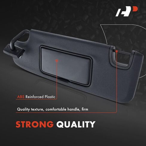 A-Premium Driver Left Side Sun Visor Compatible with Jeep Wrangler 2007-2018, Wrangler JK 2018 - with Vanity Mirror, Without Vanity Light, Black in Saudi Arabia