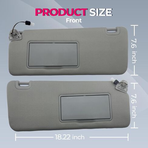 حاجب الشمس من جانب السائق مع استبدال الضوء يناسب Nissan Titan 2004-2024 Sunshade 96401-EZ70B 96401-EZ70B اللون رمادي (رمادي (جانب السائق)) in Kuwait