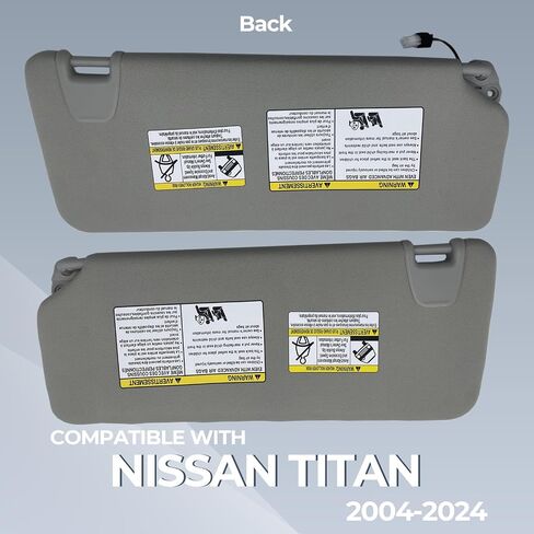 حاجب الشمس من جانب السائق مع استبدال الضوء يناسب Nissan Titan 2004-2024 Sunshade 96401-EZ70B 96401-EZ70B اللون رمادي (رمادي (جانب السائق)) in Kuwait