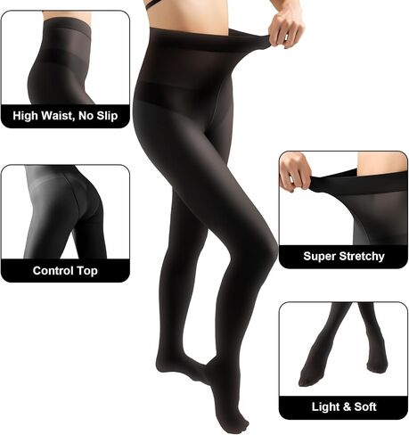 Women's Run Resistant Light Control Top Tights, 40D Semi-Sheer Pantyhose for Everyday Comfort in Saudi Arabia