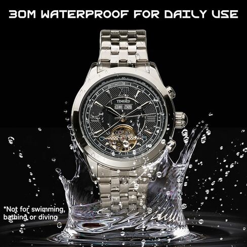 ساعة أوتوماتيكية للرجال ساعة ميكانيكية ذاتية اللف بحزام جلدي أصلي للرجال in Kuwait