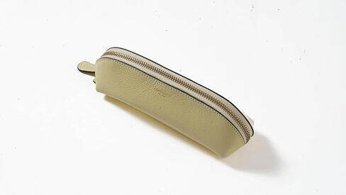 حقيبة أقلام رصاص من الجلد الطبيعي من كوكاتو، حامل إكسسوارات، حقيبة قرطاسية، حافظة أقلام بسحاب للعمل والمكتب (كابتشينو) in Kuwait