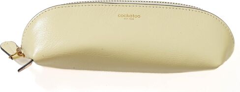 حقيبة أقلام رصاص من الجلد الطبيعي من كوكاتو، حامل إكسسوارات، حقيبة قرطاسية، حافظة أقلام بسحاب للعمل والمكتب (كابتشينو) in Kuwait