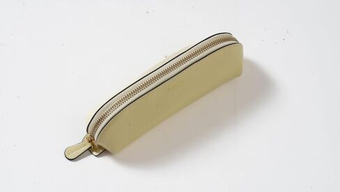 حقيبة أقلام رصاص من الجلد الطبيعي من كوكاتو، حامل إكسسوارات، حقيبة قرطاسية، حافظة أقلام بسحاب للعمل والمكتب (كابتشينو) in Kuwait