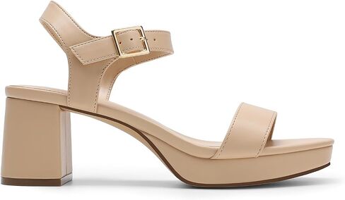 DREAM PAIRS Women's Platform Block Chunky Heels Sandals | Open Square Toe Ankle Strap Heel Fashion Wedding Party Dress Sandals Shoes 2.56-inch Block Heel and a 0.71-inch Platform in Saudi Arabia