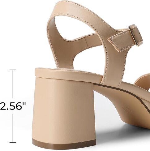 DREAM PAIRS Women's Platform Block Chunky Heels Sandals | Open Square Toe Ankle Strap Heel Fashion Wedding Party Dress Sandals Shoes 2.56-inch Block Heel and a 0.71-inch Platform in Saudi Arabia