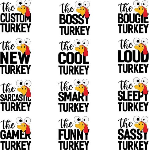 Thanksgiving Turkey T-Shirt Matching Group Shirt, Cute Turkey Family Fall Outfits for Photoshoot in Kuwait