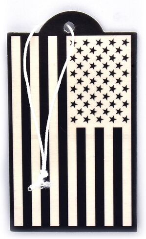 Elektroplate Inverted Black and White American Flag Automotive Air Fresheners for Vehicles | New Car Scent (6-Pack) | Made in the USA in Saudi Arabia