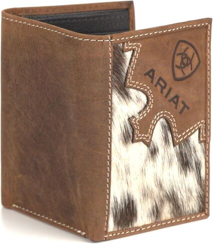 ARIAT Trifold Brindle Calf Hair Wallet, Brown in Saudi Arabia