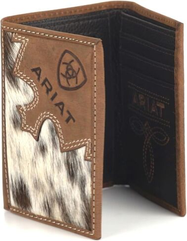 ARIAT Trifold Brindle Calf Hair Wallet, Brown in Saudi Arabia