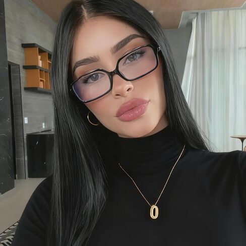 نظارات مستطيلة كلاسيكية للنساء نظارات صغيرة مربعة زرقاء اللون تحجب الضوء تقلل من إجهاد العين in Kuwait