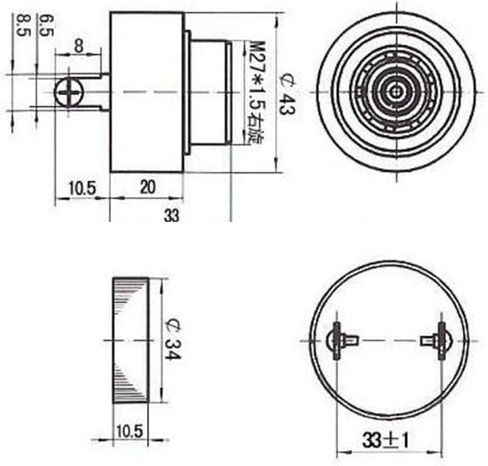 10pcs SFM380 Active 12V 24V 220V Buzzer 4310 piezoelectric DC Buzzer car Dedicated Continuous Sound(24V) in Saudi Arabia