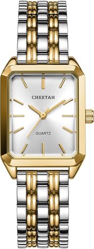 CHEETAH Women's Gold-Tone Dainty Watch, Retro Style Rectangular Case and Stainless Steel Band, Gift for Her in Saudi Arabia