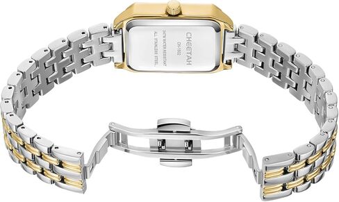 CHEETAH Women's Gold-Tone Dainty Watch, Retro Style Rectangular Case and Stainless Steel Band, Gift for Her in Saudi Arabia