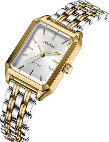 CHEETAH Women's Gold-Tone Dainty Watch, Retro Style Rectangular Case and Stainless Steel Band, Gift for Her in Saudi Arabia