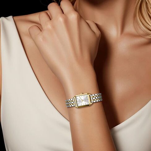 CHEETAH Women's Gold-Tone Dainty Watch, Retro Style Rectangular Case and Stainless Steel Band, Gift for Her in Saudi Arabia