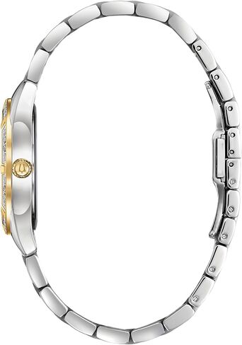 Bulova Ladies Quartz Dress Classic Sutton Watch Two-Tone Stainless Steel Bracelet, White Dial (Style:98R263) in Saudi Arabia