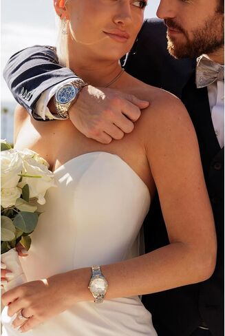 Bulova Ladies Quartz Dress Classic Sutton Watch Two-Tone Stainless Steel Bracelet, White Dial (Style:98R263) in Saudi Arabia