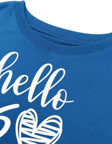 Hello 60 Heart 60th Birthday Gifts Women Graphic Sweatshirt Long Sleeve Party Shirts in Saudi Arabia