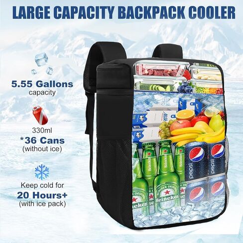 Backpack Cooler 36 Cans, Soft Cooler Backpack Insulated Leak Proof Beach Cooler Bag, Large Capacity Waterproof Coolers, Lunch Camping Travel Picnic Hiking Portable Cooler for Men Women in Saudi Arabia