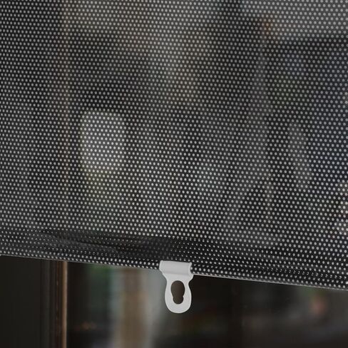 Gnome Retractable Car Windshield Shade Black PVC Sunshade with Metal Rods 49.21 X 15.74 Inches Heat Insulation Easy Installation Ideal for Side and Rear Front Windows in Saudi Arabia