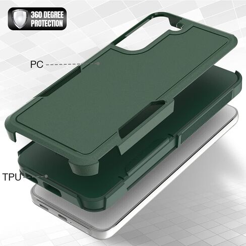 for Samsung Galaxy S22 Case: Dual Layer Protective Heavy Duty Cell Phone Cover Shockproof Rugged with Screen Protector - Military Protection Bumper Tough - Samsung Galaxy S22 5G 2022, 6.1 inch, Black in Kuwait