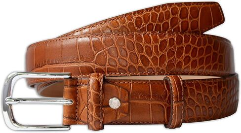 Mens Crocodile Pattern Italian Leather Belt in Saudi Arabia