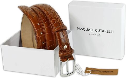 Mens Crocodile Pattern Italian Leather Belt in Saudi Arabia