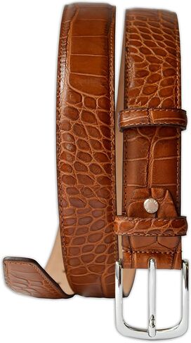 Mens Crocodile Pattern Italian Leather Belt in Saudi Arabia