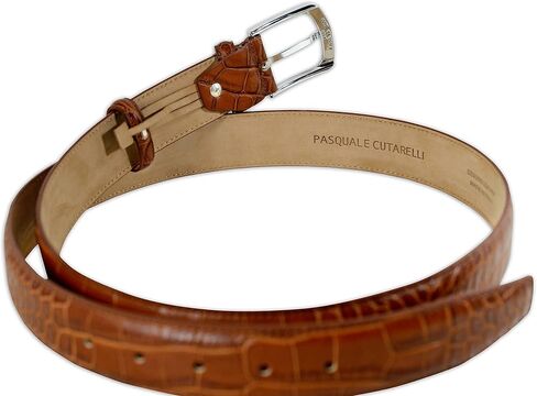 Mens Crocodile Pattern Italian Leather Belt in Saudi Arabia