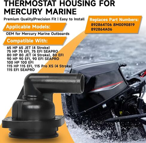 Thermostat Housing Assembly Fit for Mercury Marine 65-150 HP 75-150HP Outboard Stroke OEM Parts 892864T06 8M0090819 892864A06 Sierra 18-3633 18-3635 Boat Engine in Kuwait