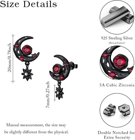 OHAYOO Sun and Moon Earrings 925 Sterling Silver Earrings Celestial Mismatched Stud Earrings Celestial Jewelry Gifts for Women in Saudi Arabia
