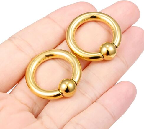 Ftovosyo PA Ring حلقات الخرزة الأسيرة حلقات الربيع BCR الكرة 00G 0G 2G 4G 6G 8G 10G 316L مجوهرات الجسم الجراحية الفولاذية مثقوبة للنساء 2 قطعة 10-19 مم in Saudi Arabia