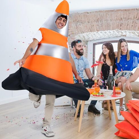 زي قابل للنفخ للبالغين، زي مخروطي مروري قابل للنفخ، بدلة حيوانات مضحكة قابلة للنفخ للهالوين - للرجال والنساء in Saudi Arabia