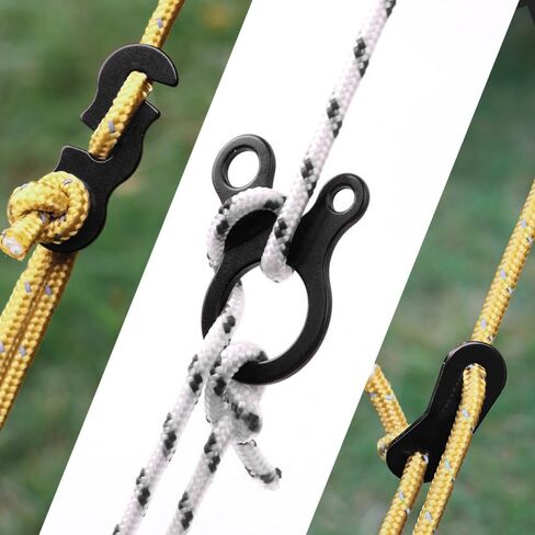 Tent Stakes Tent Rope Tensioner - 36PCS - 3 Type Alloy Camping Tent Guyline Cord Adjuster Combination Camping Gear, Red in Kuwait